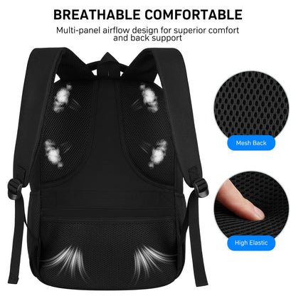 BIKROD Travel Laptop Backpack for Men and Women, Black School Backpacks for Teen Boys and Girls, Water Resistant Back Pack, Business Sturdy Computer Bag