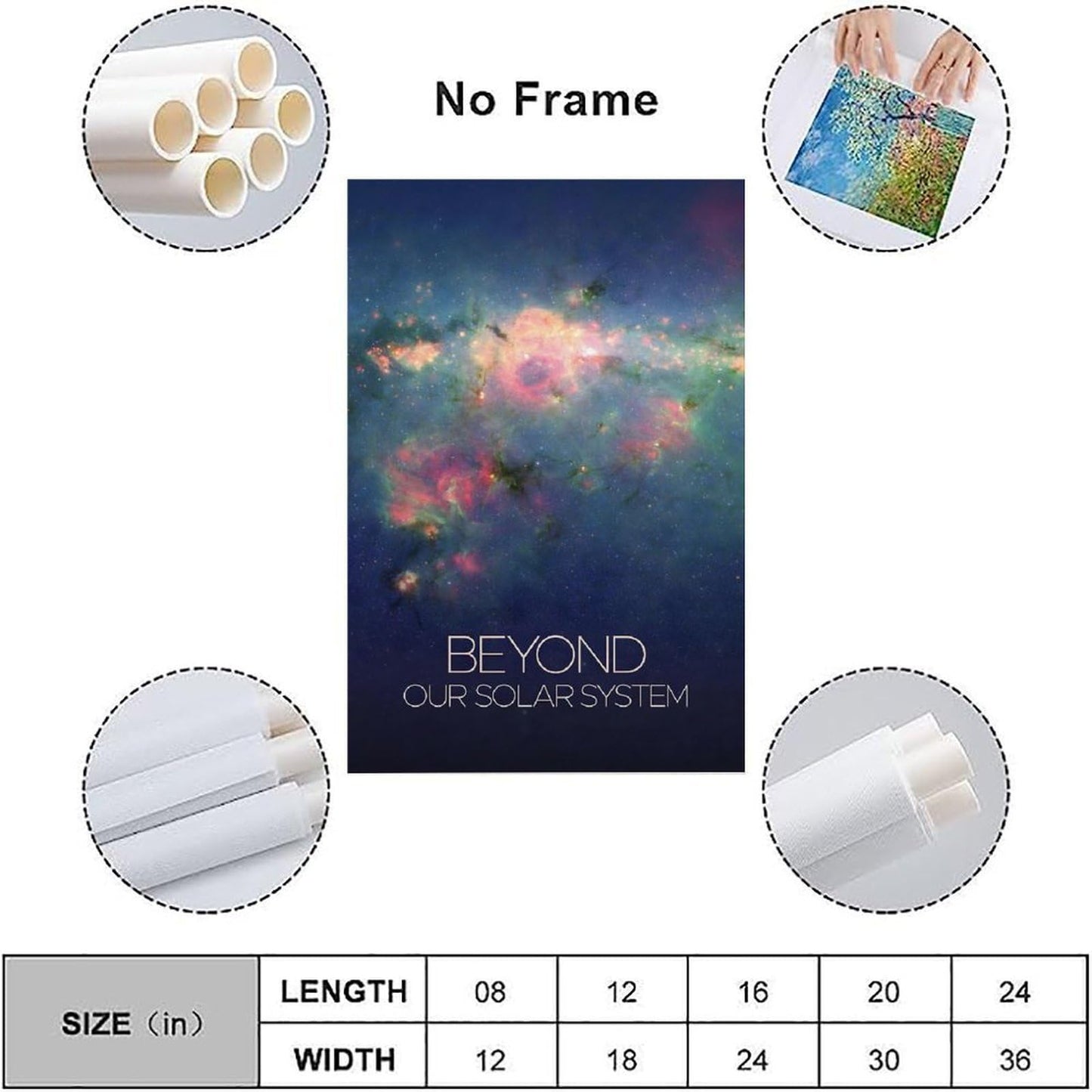Galaxy Canvas Wall Art 16x24 Inch Unframed – Nebula Star Cluster Astronomy Poster Print Beyond Solar System, Space Decor for Classroom, Kids Room, Office, STEM Science Gift