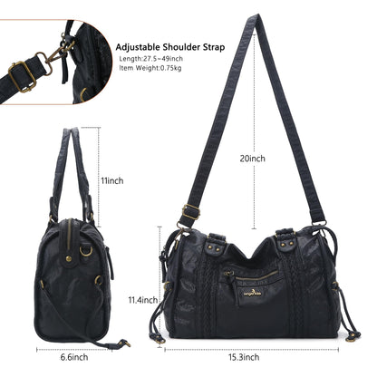 Angel Kiss Hobo Bags For Women Vegan Leather Hobo Satchel Handbags Large Tote Purses Shoulder Bag