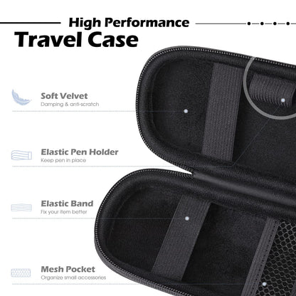 AGPTEK Case Holder for Apple Pencil, Slim PU Leather Carrying Case Pouch Cover Compatible with Apple Pen Accessories, USB Cable, Earphone,Samsung Stylus iPad Pro Pen/Pencil, Recording Pen, Black