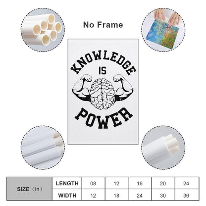 JHXNJDPOST Inspirational Poster Knowledge Is Power Educational Canvas Wall Art Aesthetic Decorative Painting Living Room Classroomstyle-11 12x18inch(30x45cm)