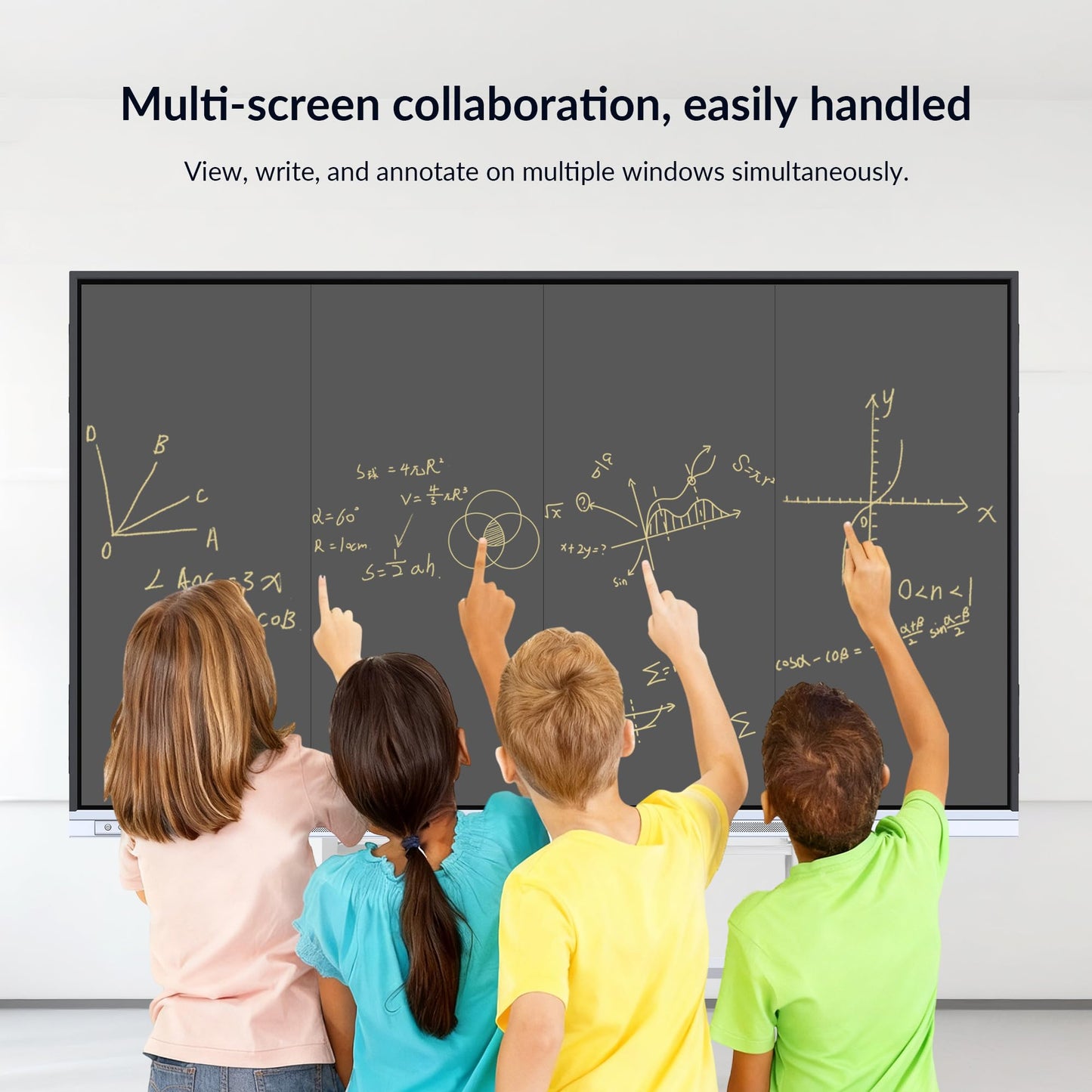NEWORK Smart Board, 55" Interactive Whiteboard with Google EDLA, Built-in Digital Whiteboard, Wireless Casting, Split-Screen & Unlimited Canvas for Business and Education (Wall Mount Included)