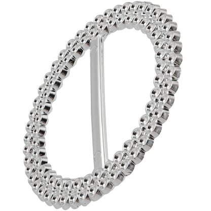 HAKZEON 200 PCS 2.5 Inch Silver Chair Sashes, Round Chair Sash Buckles, Acrylic Rhinestone Ribbon Buckle, Chair Sash Ribbon Slider for Wedding, Party, Banquets, Home, Craft