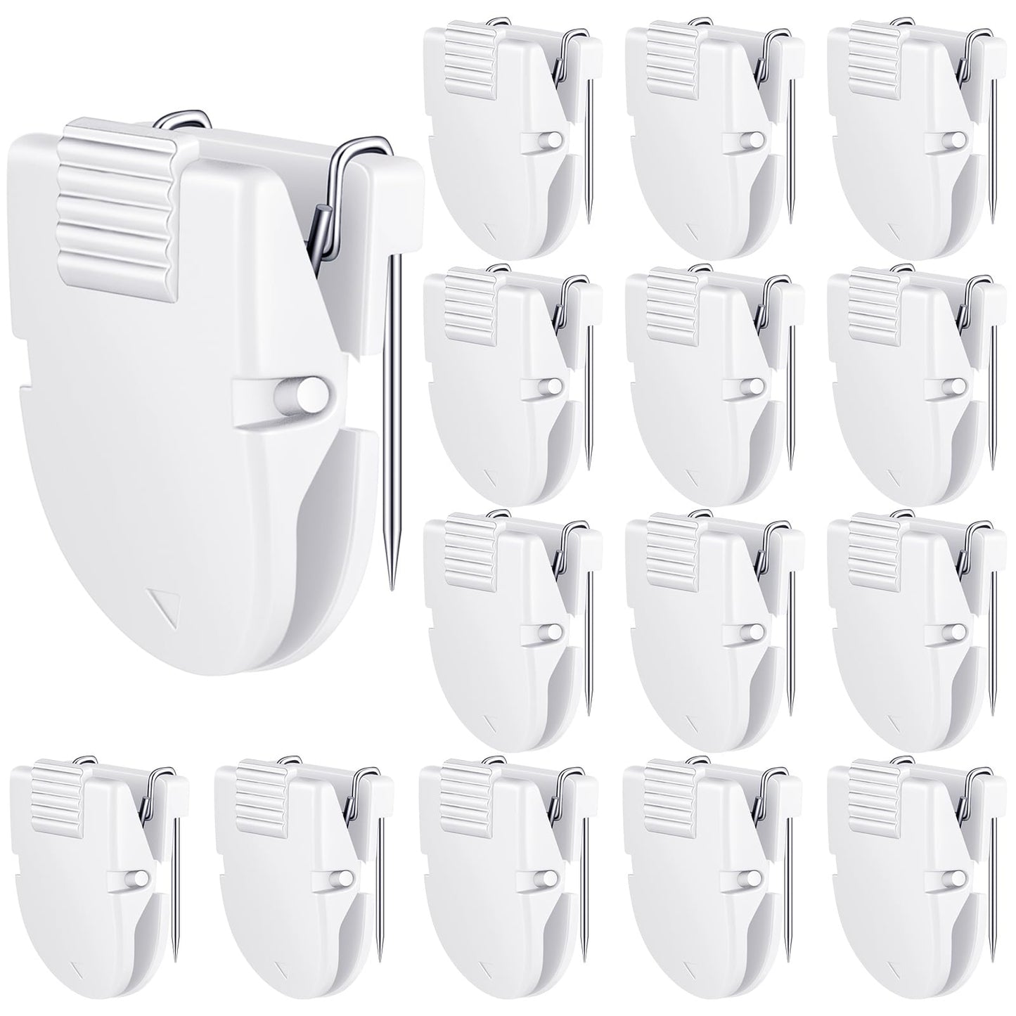 Feifeiya 15 Pcs Cubicle Clips Fabric Panel Cubicle Accessories Fabric Partition Panel Wall Clip Office Photos Wall for Notes Memos Standard Size, 40-Sheet Capacity (White)