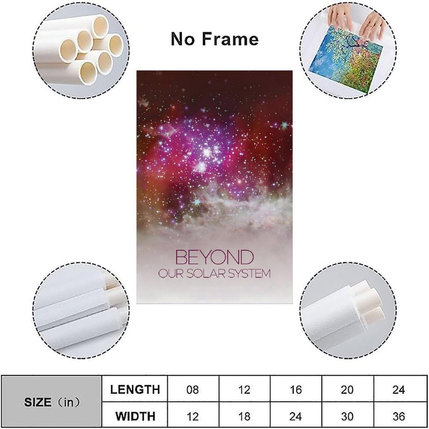 XIAOLOUTINYU Nebula Canvas Wall Art 16x24 Inch Unframed – Deep Space Galaxy Rolled Poster, Astronomy Print for Classroom, Kids Room STEM Decor, Space Science Gift for Students & Teachers