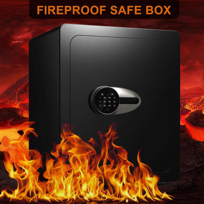BONANO 2.2 Cub Safe Box, Home Safes Lock Box with Mute Function & Touch Screen Keypad, Money Safe with Removable Shelf & Led Light, Wall or Floor Mounting Safes for Home Office