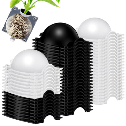 Threehoney 30 Pcs Air Layering Propagation Kit Reusable Half Black Half Transparent Grafting Ball Air Layering Pods Propagation Box Plant Rooting Grafting Box for Plants, Medium
