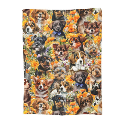 Cute Puppy Dog Throw Blanket Cozy Fluffy Plush Blanket Soft Flannel Throw Blanket for Kids Men Women Gift Sofa Bed Couch 50"x40" Christmas