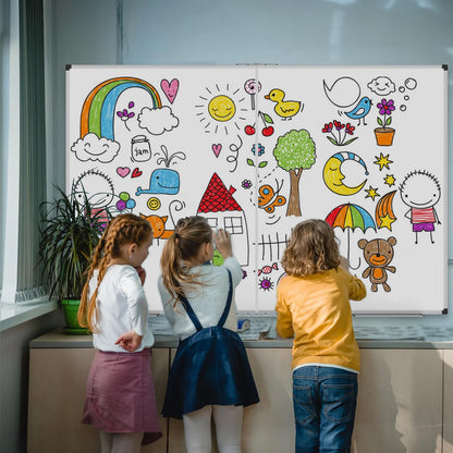 XBoard Magnetic Whiteboard 60 x 48 Inch, Dry Erase Board for Wall with Silver Aluminum Frame Foldable Presentation Board