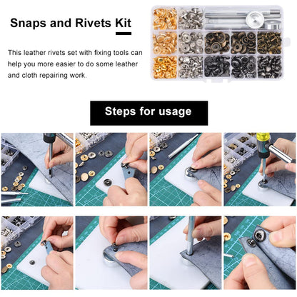 447 Pcs Leather Working Tools, Leather Working Kit for Cutting Punching Stamping Stitching with Instruction & Storage Case, for Saddle Making, DIY Projects