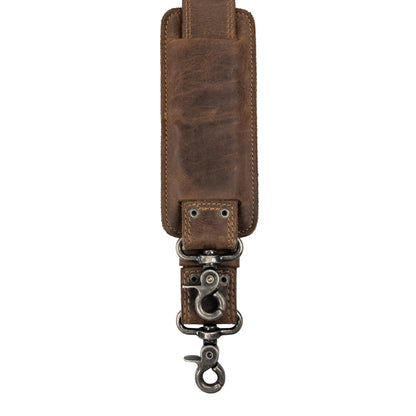 Hide & Drink, Full Grain Leather Adjustable Strap Replacement for Messenger, Duffle and Crossbody Bag, Handmade Shoulder Strap for Men and Women, Bourbon Brown