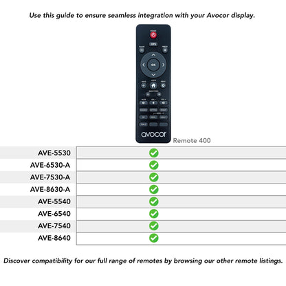 Avocor Replacement Remote | for E30 Series Interactive Displays | Compatible with AVE-30-A | Ergonomic Design, Easy Navigation, Battery Operated