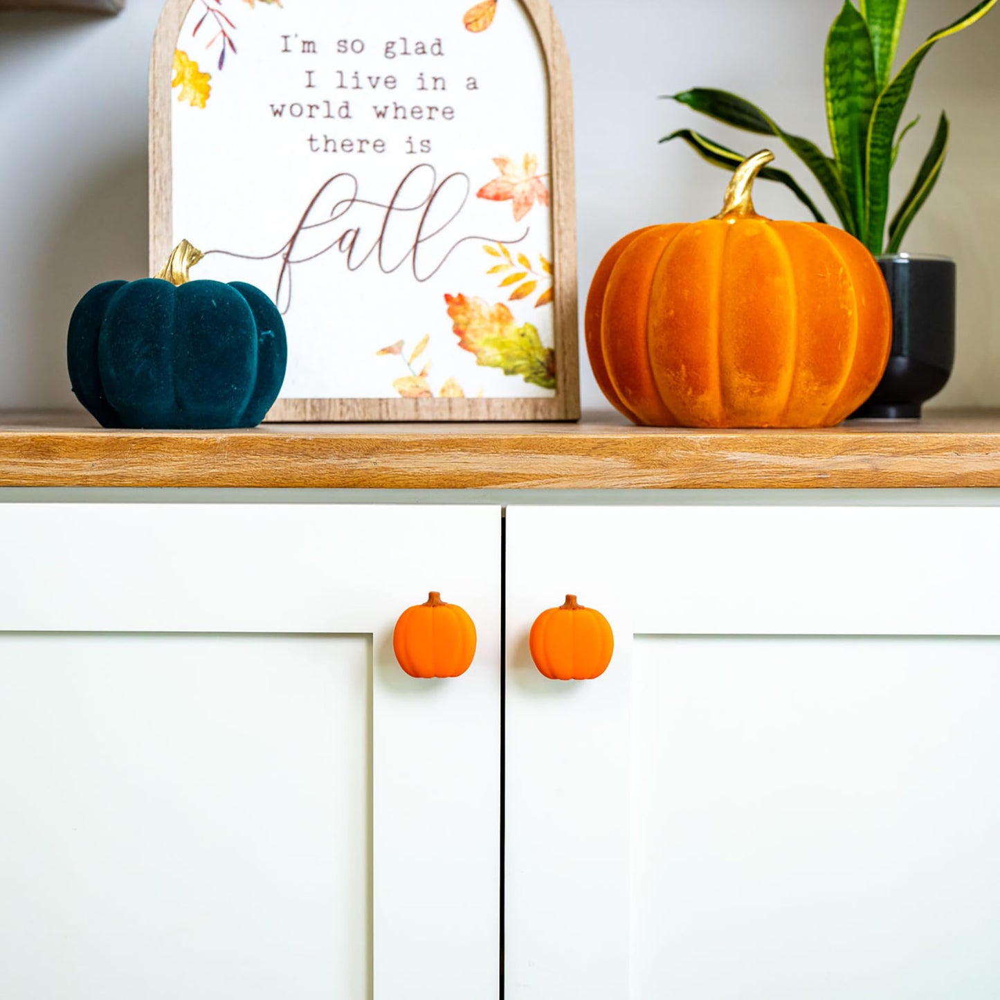Knobēz 12pk Pumpkin Decorative Knob Covers - Autumn Cabinet Decorations