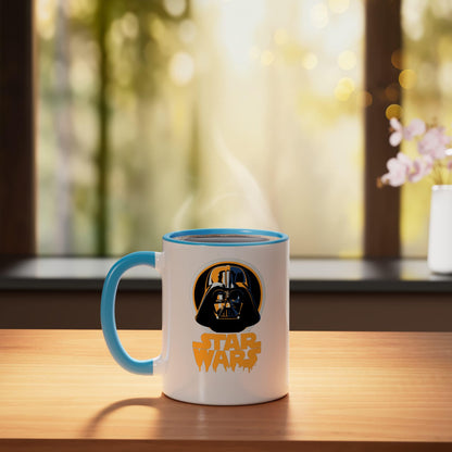 Star Wars Darth Vader Spooky Dripping Logo Halloween Ceramic Mug, Blue/White