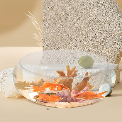 Large Glass Fish Bowl 9.84 Inch Transparent Desktop Aquarium for Goldfish, Hydroponic Plant Pot, Shallow Fish Tank for Home Decor