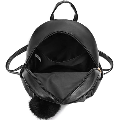 IHAYNER Mini Backpack Purse for Girls Teens Women Purses PU Leather Pom Backpack Shoulder Bag with Charm Tassel