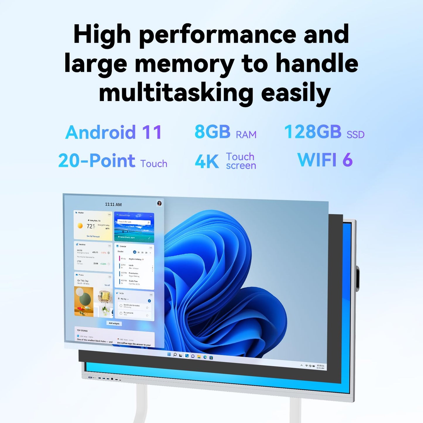 70 Inch 4k Smart Board Touch Screen Interactive whiteboard,40 Point Touch Digital whiteboard, Interactive whiteboard Display & Smart Board for Classroom and Office use,