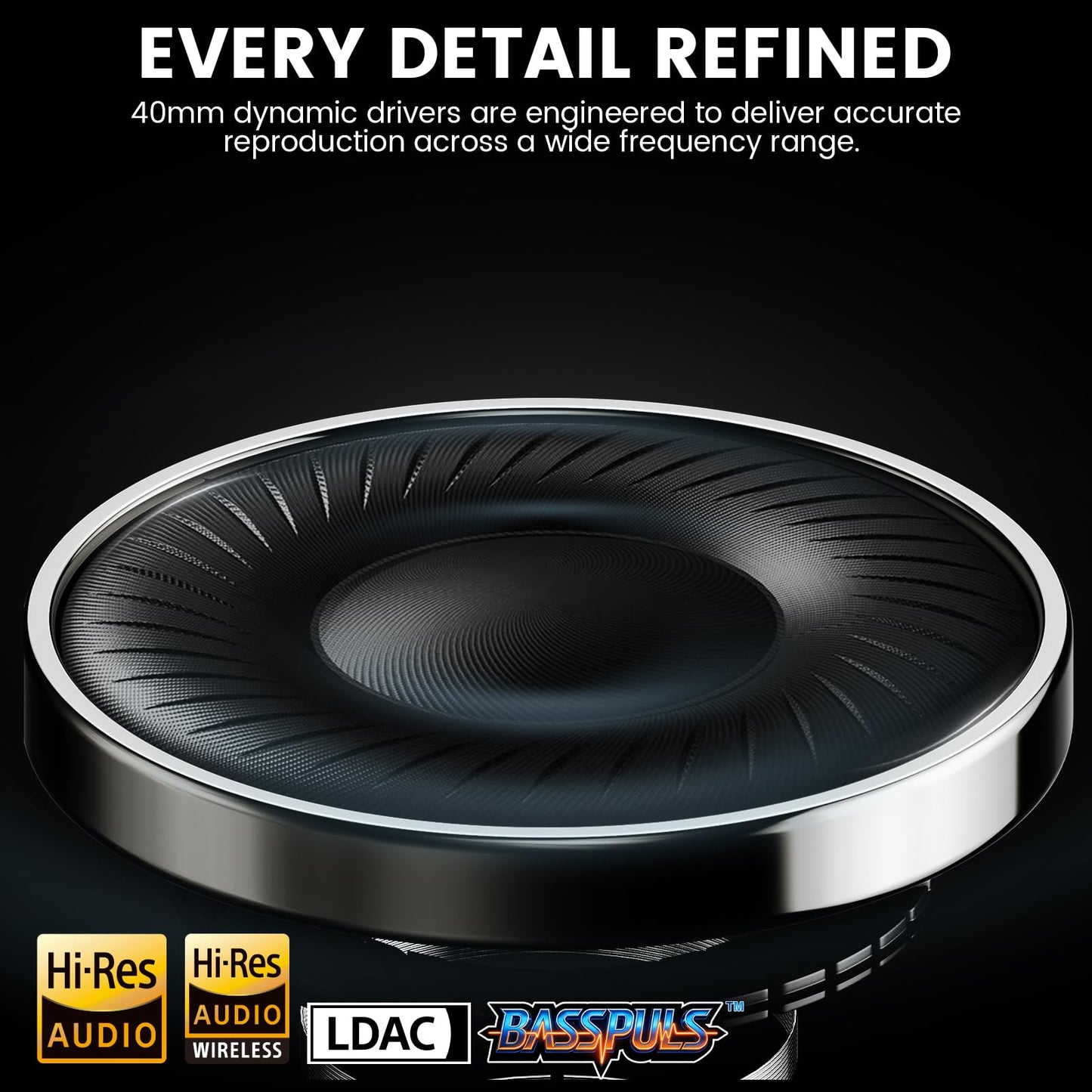 1Mii Y8+ Hybrid Active Noise Cancelling Headphones, 100H Ultra Playtime, Bluetooth 6.0 Over Ear, Wireless Hi-Res Audio & Deep Bass, Comfort for Travel & Home Office, AI Chat & Custom EQ via APP, Black