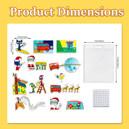 Ai fsem Pete's Saves Christmas Felt Board Story Sets Toddler Interactive Toys Flannel Board Stories for Preschool Storytelling Learning Education Toys