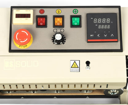 U.S. Solid Widened Continuous Bag Band Sealer Sealing Machine, Automatic Horizontal Band Sealer with Digital Temperature Control for 0.02-0.08mm PVC Bags Films Stamp Coding 110V/60HZ