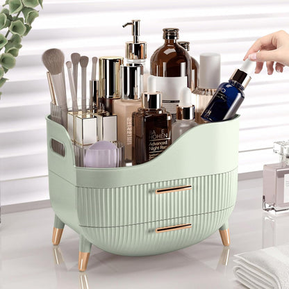Makeup Organizer with Drawers,Skincare Organizer for Vanity,Storage Box with Handle,Large Cosmetic Display case for Dresser, Bathroom Countertop