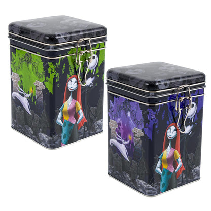 Nightmare Before Christmas Cookie Jar Set - Bundle with Jack Skellington Tin Canister with Lid for Snacks, Cookies, Bathroom Essentials | Nightmare Before Christmas Kitchen Accessory (Styles May Vary)