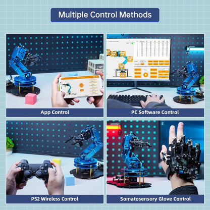 Robotic Arm for Arduino AI Vision & Voice Interaction 6DOF Serial Bus Servo Smart Robot Arm, STEM Project Educational Robot & Engineering Kits, Science/Coding/Programming Set, LeArm AI Advanced Kit