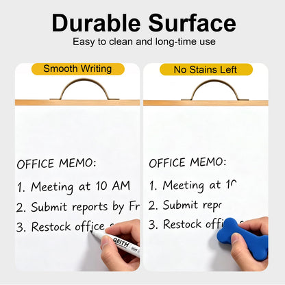 Small White Board,16"X12"Portable Aluminum Frame Whiteboard, Magnetic Double Sided Dry Erase Board, with A Handle and Side Pen Clip,for Office, Home,School,Includ 4 Magnets,1 Eraser,1 Marker (Gold)