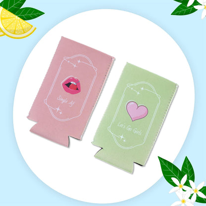 SiliFine 12 Pack Funny Margs and Matrimony Martini Can Coolers Skinny Bachelorette Party Can Sleeves Bride Beer Cup Holder Set Cocktail Wine Themed Party Favors Bulk for Bride Bridesmaid Gifts