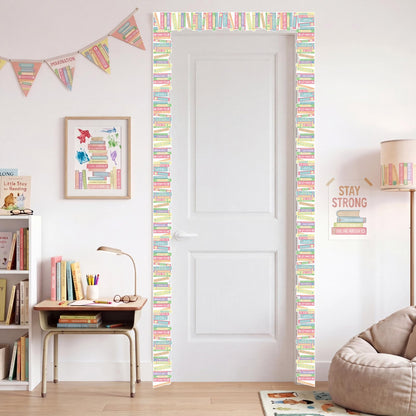 Tenceur 120 ft Bookshelf Border Trim Book Rolled Border Trim Decor Back to School Straight Bulletin Board Set for Library Classroom Poster Board Whiteboard Wall Decoration(Pastel,Fresh)