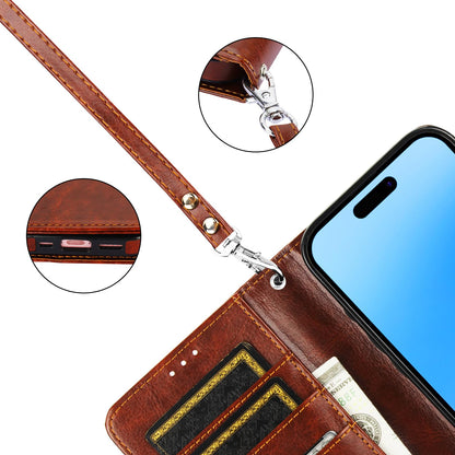 Bocasal Detachable Wallet Case for iPhone 16 Pro RFID Blocking Card Slots Holder Premium PU Leather Magnetic Kickstand Shockproof Wrist Strap Removable Flip Protective Cover 5G 6.3 inch (Brown)