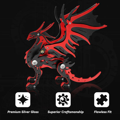 3D Metal Puzzles,3D Metal Puzzle for Adults,Mechanical Model Kit Magic Wing Dragon Black Clothes,Steel 3D Puzzles Stainless Steel Ornaments for Adults Home Decor Art Craft Gifts Toys.