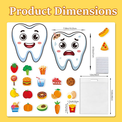 Ai fsem 22 Pcs Teeth Toys Felt Board Story Sets Felt Wall Activities for Toddlers Matching Game Toddler Learning Activities Play School Set