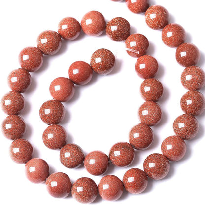 90PCS 4MM Gold Sand Stone Beads Natural Gemstone Bead Crystal Healing Energy Jewelry Making DIY 18 inches
