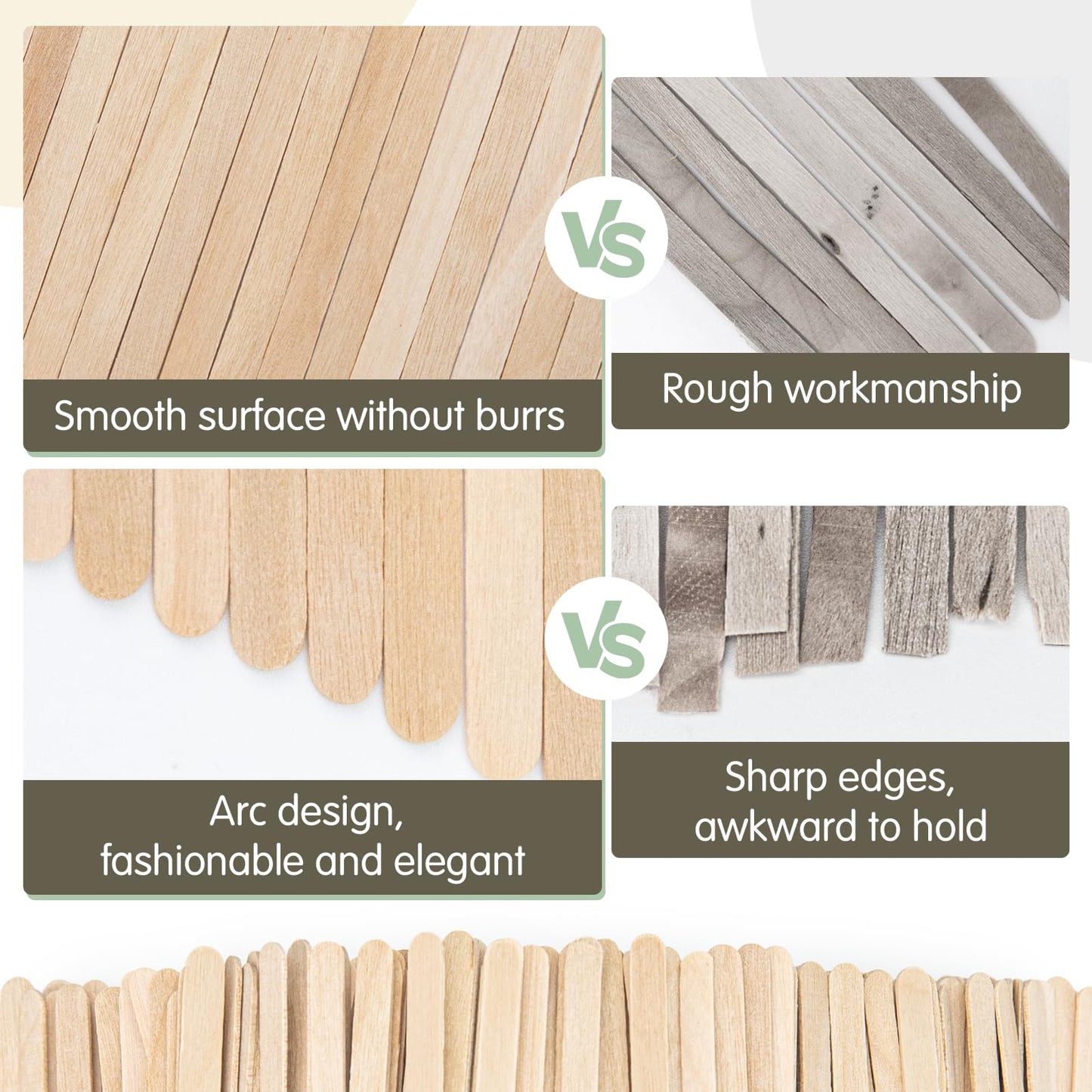 WISYOK 1000 PCS Coffee Stirrers, 7 Inch Premium Birch Wood Sticks, Smooth Round Ends, Splinter-Free Disposable Stir Sticks for Coffee Bar, Office, Home Use