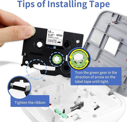 Freshworld 5-PK TZe-FA231 Replace for Brother Label Maker Tape Fabric Iron-On Labels for Clothing Compatible with Brother P-Touch Label Tape 12mm 0.47 White Refill for PT-D210 H110 H100 D400 D600 1280