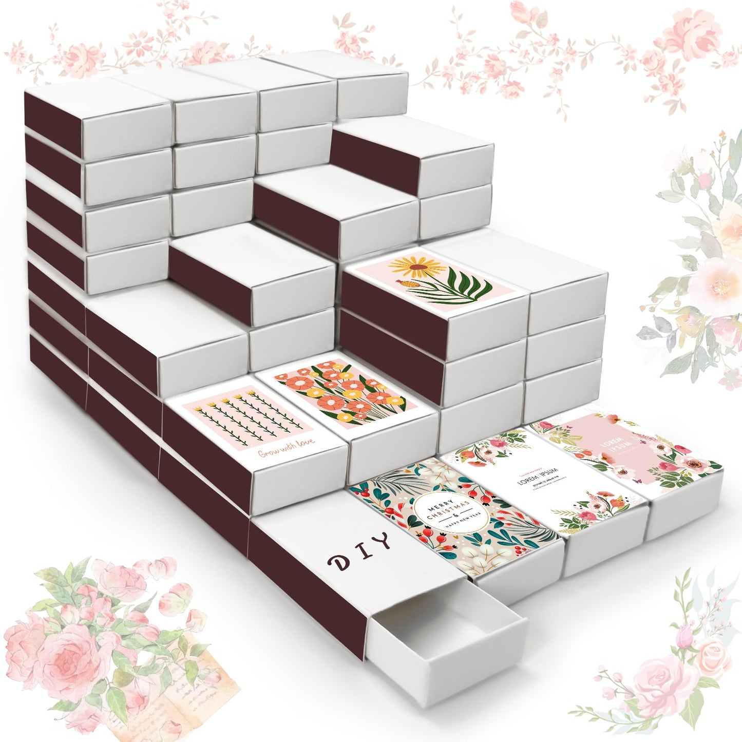 80 Pcs Blank Match Containers DIY Storage Boxes Empty Boxes for Crafts Wedding, Bridal Shower, Baby Shower, Halloween Party Favors (No Matches Included)
