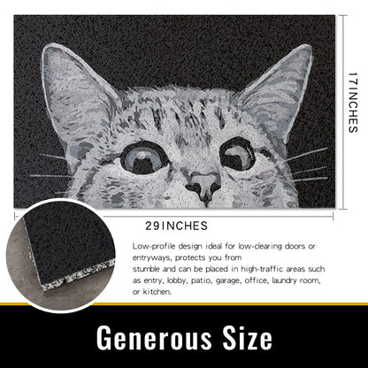 MR FANTASY Cat Door Welcome Mat - Outdoor Entrance, Durable Doormat for Indoors & Outdoors, High Traffic Areas, 17x29