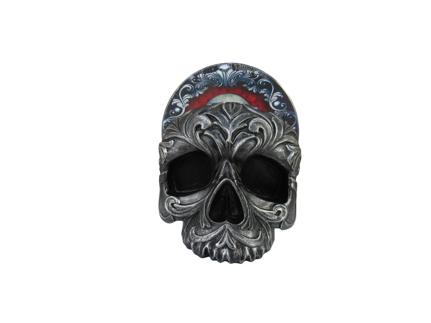 DWK Deathly Delights Decorative Gothic Skull Drink Coasters | 4 Piece Coasters for Drinks Absorbent with Holder Set | Home Decorations for Living Room | House Warming Presents - 5"