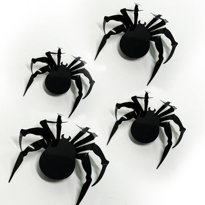 Dazzle Bright 36 Pcs LED Halloween 3D Spider Decorations Wall Stickers, 4 Different Size Removable PVC Wall Sticker for Indoor Home Window Decor Party Supplies