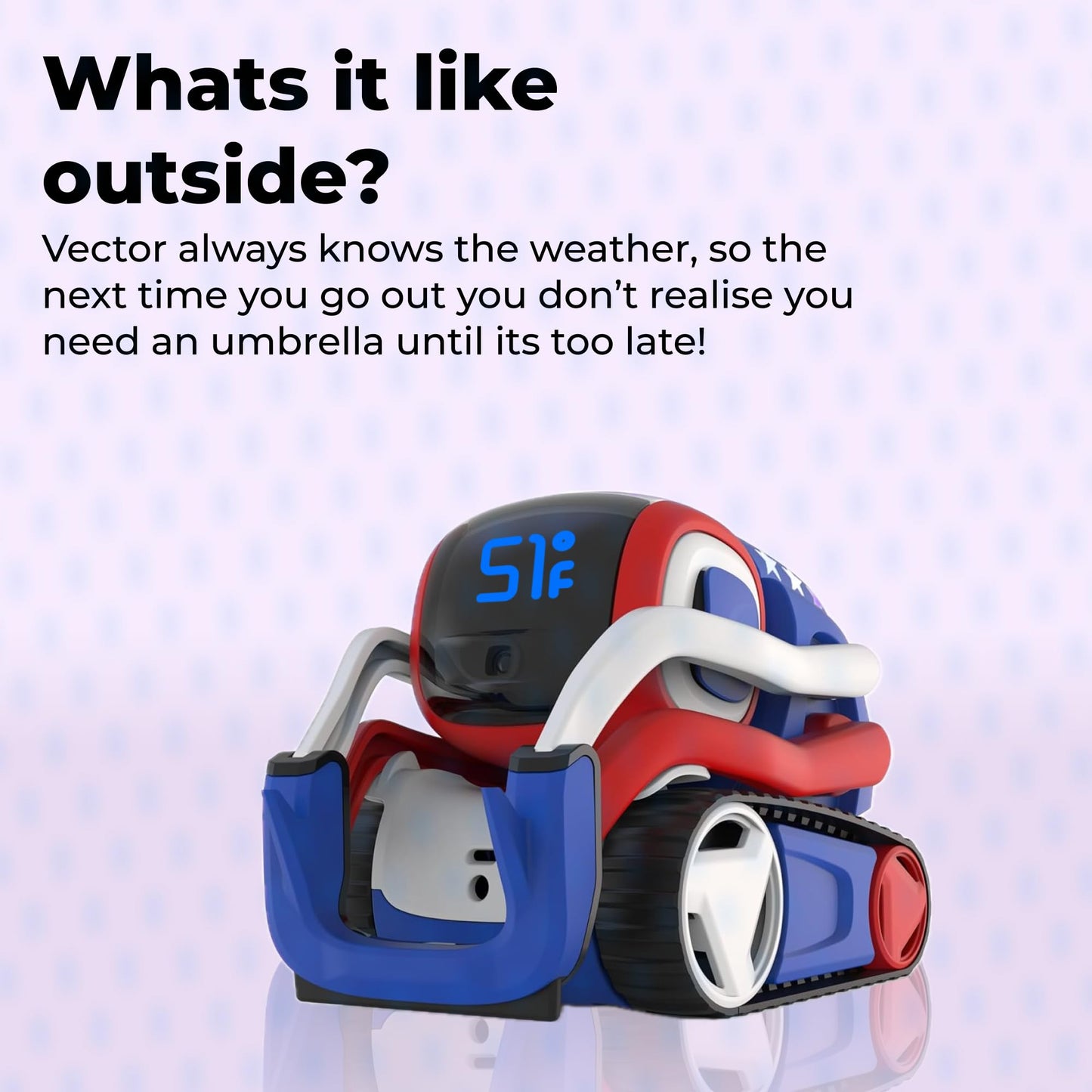 Anki Vector 2.0 AI ChatGPT Connected Robot Companion – Smart Autonomous Home Robot with Face Recognition and Voice Conversations - ChatGPT Subscription Required (Red, White & Blue)