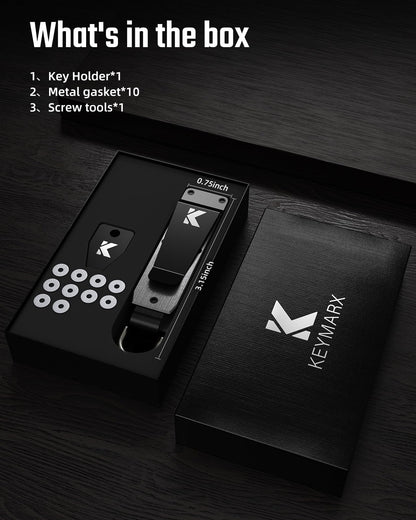 Keymarx Key Organizer for Men Compact Key Holder Minimalist Key Case Metal Key Chain Key Holder for Keychain Secures 2-5 Keys