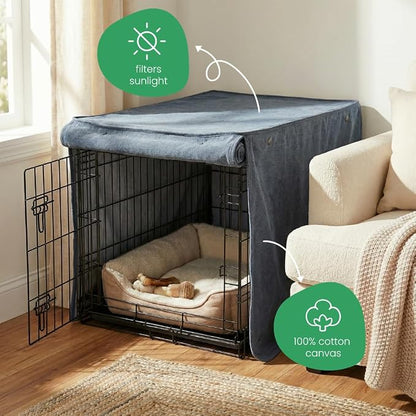 Molly Mutt Dragonstone Dog Crate Cover, GOTS-Certified 100% Organic Cotton Canvas Cover for Dog or Puppy Kennel and Cage, Washable, Free of Harmful Chemicals, X-Large, Fits 42"x28"x31" Crate