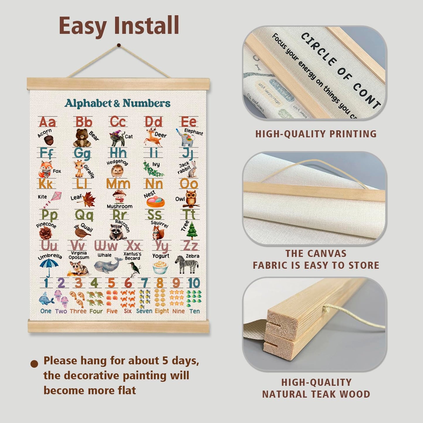 You found a duck Numbers 1 to 100 Educational Wall Art Poster,14x18.5 Inch Numbers Chart Canvas Print Poster,Modern Educational Posters for Nursery Playroom,Kids Room Decor (1, Beige)