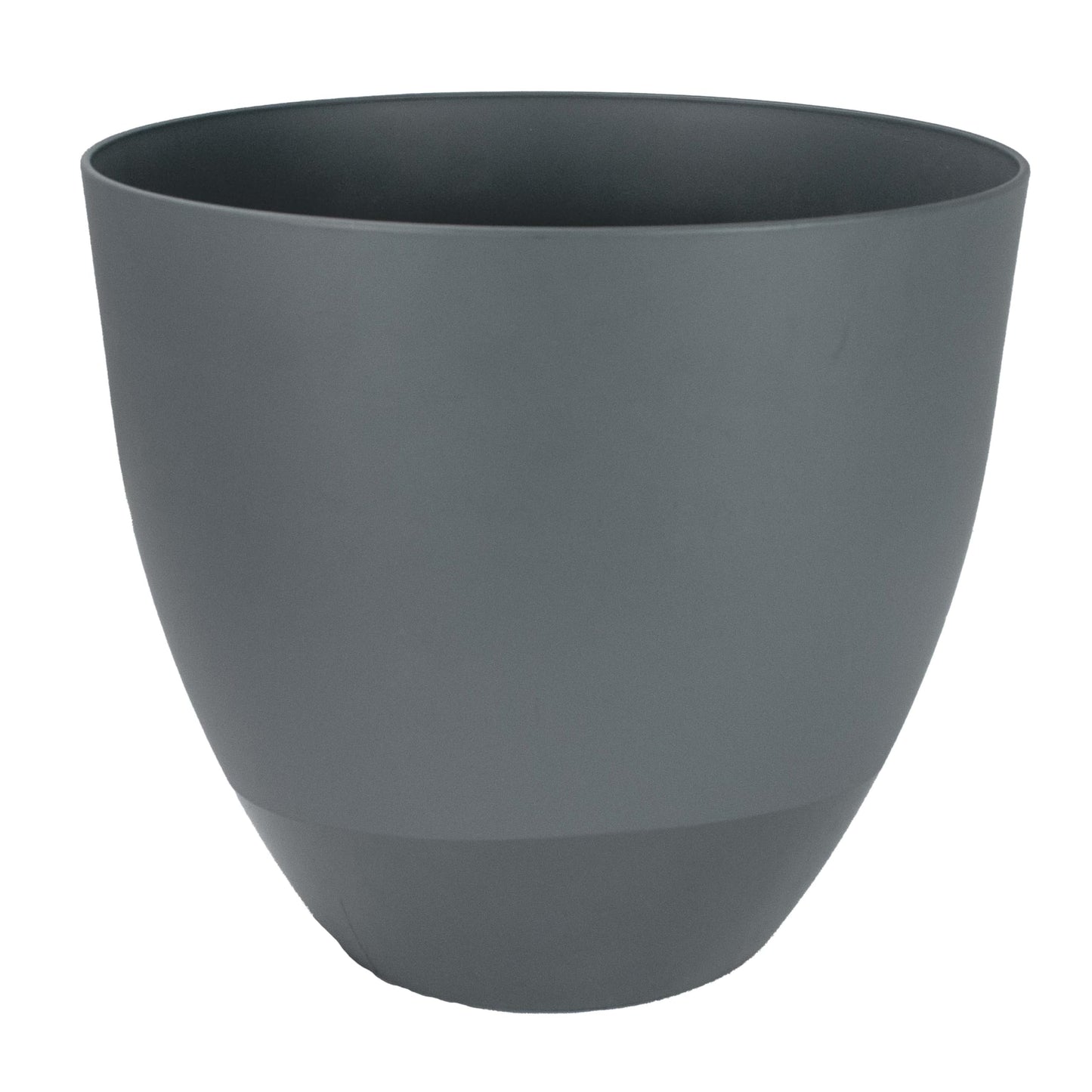 The HC Companies 13 Inch Topanga Decorative Round Planter - Lightweight Premium Resin Plant Pot with a Ceramic Look for Indoor Outdoor Use, Slate Blue Swoop