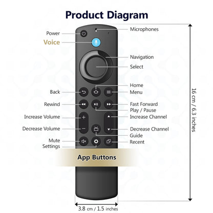 Replacement Voice Remote for All Series,Stick 4K/4k Max(1st/2nd Gen),Stick(2nd/3rd Gen)/Lite/HD,TV Cube,for Omni,Insignia,Pioneer Smart TVs