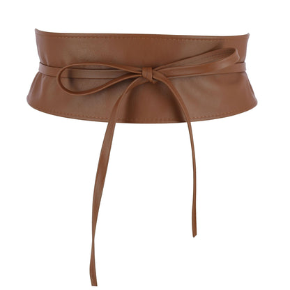 FASHIONGEN - Woman Italian leather Obi belt, CASSIANE - Light Brown, L-XL