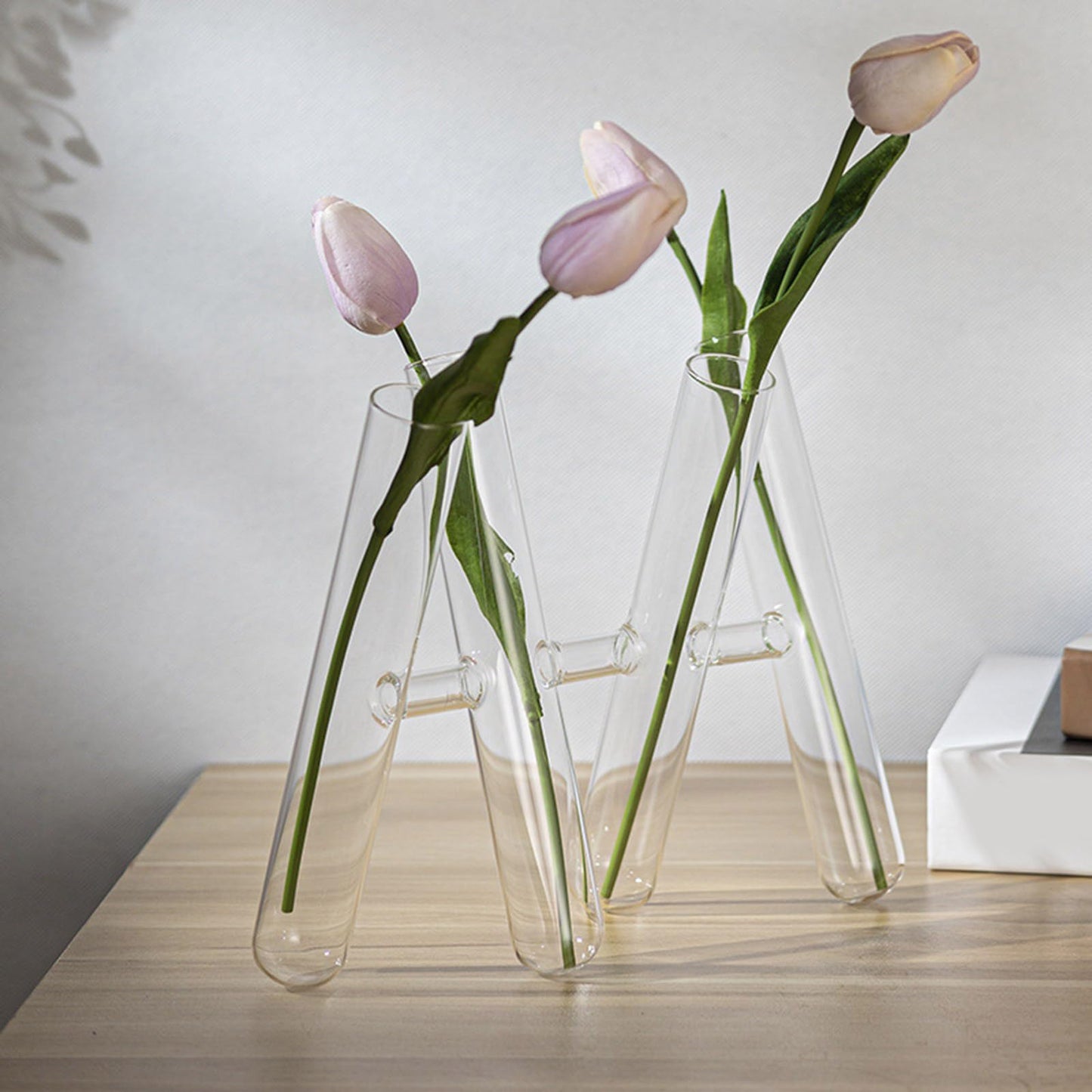 Glass Flower Vases 3/4 Tube Plant Terrariums for Hydroponic Plant Container Home Wedding Decorations Striped Glass Vases