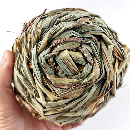 TIHOOD 4PCS 5.5inch Hanging Hummingbird Nest House for Outside, Ball Shape, Hand Woven, Durable Sturdy, Made of Natural Grass, Perfect for Garden Patio Lawn Office Indoor