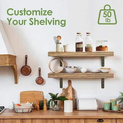 Towel Racks for Bathroom-Wall Mounted Floating Shelves for Wall Bathroom Bedroom Kitchen Living Room, Hanging Book Shelves Decor Bathroom Organizer, 16 inch Solid Wood, Carbonized Wood Color